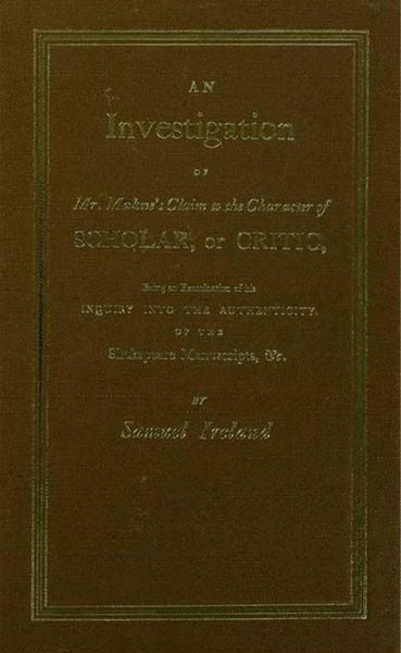 Produktbild: Investigation into Mr. Malone's Claim to Charter of Scholar