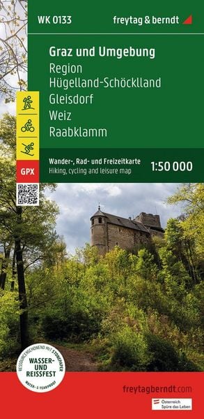 Produktbild: freytag & berndt Wanderkarte WK 0133 Graz und Umgebung, Region H&uuml;gelland-Sch&ouml;cklland - Gleisdorf - Weiz - Raabklamm 1:50.000
