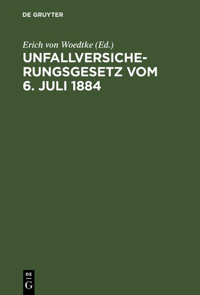 Produktbild: Unfallversicherungsgesetz vom 6. Juli 1884