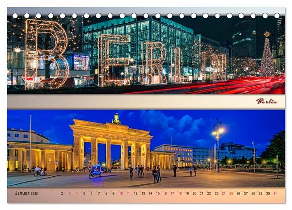 Produktbild: Faszinierende St&auml;dte in Deutschland - Panoramen (Tischkalender 2026 DIN A5 quer), CALVENDO Monatskalender