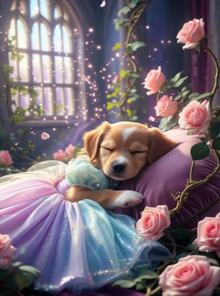 Produktbild: CALVENDO Puzzle Dornr&ouml;schen Hundewelpe | 2000 Teile Lege-Gr&ouml;&szlig;e 90x67cm Foto-Puzzle f&uuml;r gl&uuml;ckliche Stunden