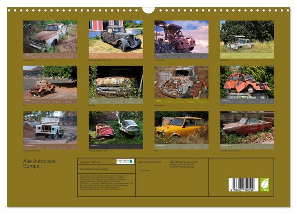 Produktbild: Alte Autos aus Europa (Wandkalender 2026 DIN A3 quer), CALVENDO Monatskalender