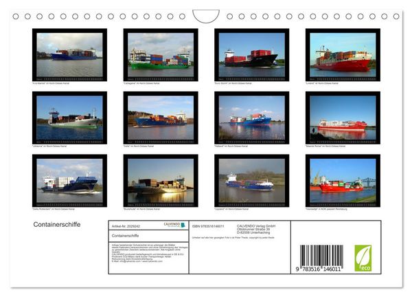 Produktbild: Containerschiffe (Wandkalender 2026 DIN A4 quer), CALVENDO Monatskalender