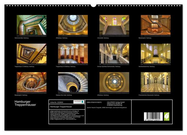 Produktbild: Hamburger Treppenh&auml;user (hochwertiger Premium Wandkalender 2026 DIN A2 quer), Kunstdruck in Hochglanz