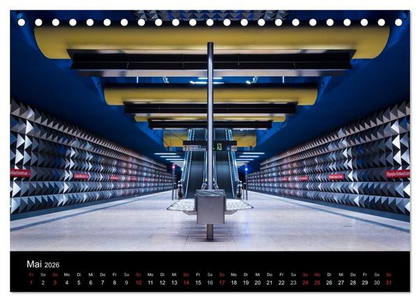 Produktbild: MetroMUC, Stationen im Untergrund M&uuml;nchens (Tischkalender 2026 DIN A5 quer), CALVENDO Monatskalender
