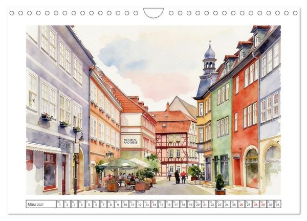 Produktbild: Historische Altst&auml;dte in Th&uuml;ringen (Wandkalender 2027 DIN A4 quer), CALVENDO Monatskalender