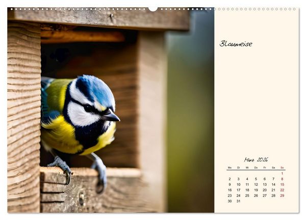 Produktbild: Meisen richtig erkennen (Wandkalender 2026 DIN A2 quer), CALVENDO Monatskalender