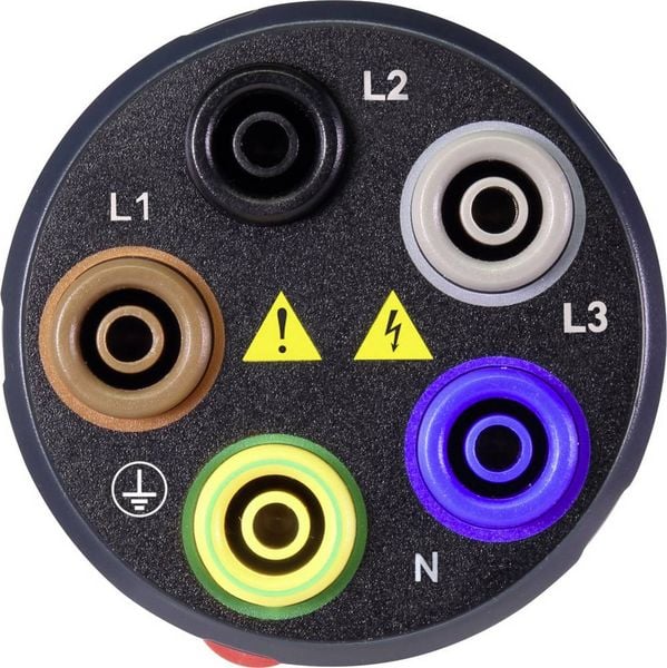 Produktbild: VOLTCRAFT VMA-3L 16 Messadapter CEE-Stecker 16A 5polig - Buchse 4mm Dunkelgrau, Rot