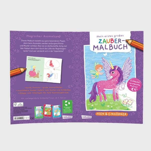 Produktbild: Ausmalbilder f&uuml;r Kita-Kinder: Mein erstes gro&szlig;es Zauber-Malbuch: Feen & Einh&ouml;rner