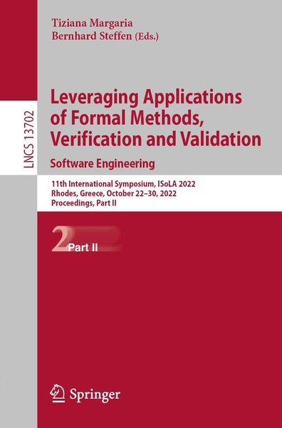 Produktbild: Leveraging Applications of Formal Methods, Verification and Validation. Software Engineering