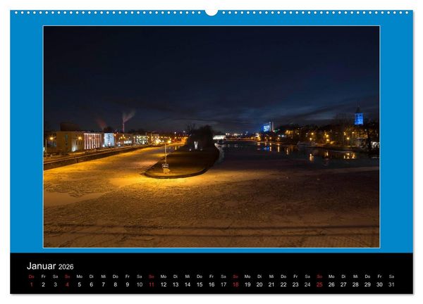 Produktbild: Schweinfurt bei Nacht verzaubernd und bunt (Wandkalender 2026 DIN A2 quer), CALVENDO Monatskalender