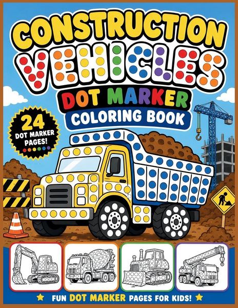 Produktbild: Construction Vehicles Dot Marker Coloring Book