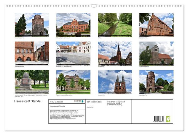 Produktbild: Hansestadt Stendal (Wandkalender 2026 DIN A2 quer), CALVENDO Monatskalender