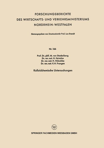 Produktbild: Kolloidchemische Untersuchungen