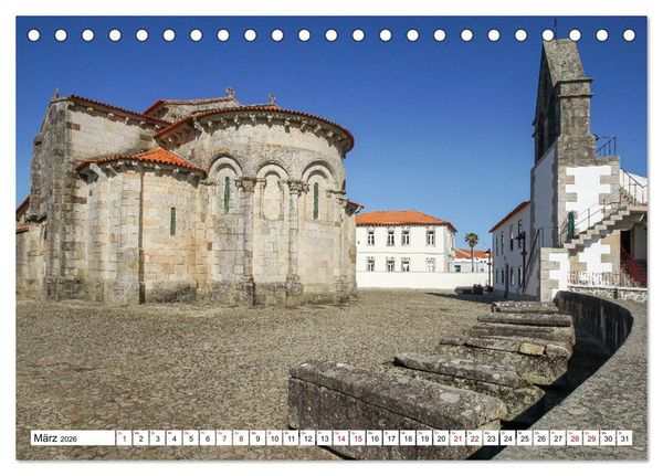 Produktbild: Unterwegs - Caminho Portugu&ecirc;s. Zu Fu&szlig; auf dem Portugiesischen Jakobsweg (Tischkalender 2026 DIN A5 quer), CALVENDO Monatskalender