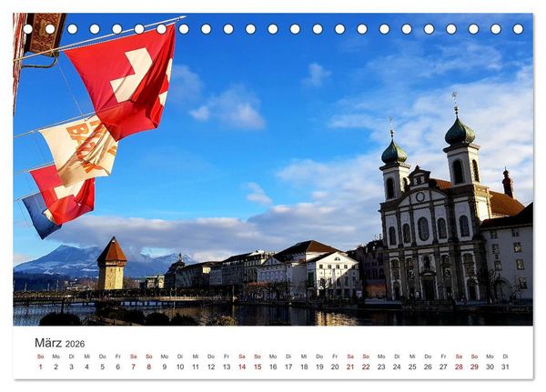 Produktbild: Luzern, die Stadt im Zentrum der Schweiz (Tischkalender 2026 DIN A5 quer), CALVENDO Monatskalender