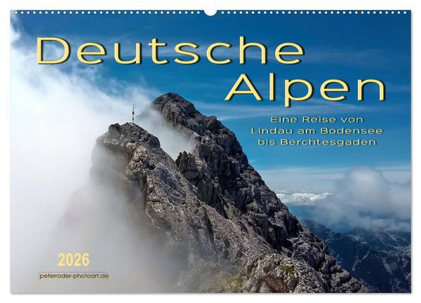 Produktbild: Deutsche Alpen, eine Reise von Lindau am Bodensee bis Berchtesgaden (Wandkalender 2026 DIN A2 quer), CALVENDO Monatskalender