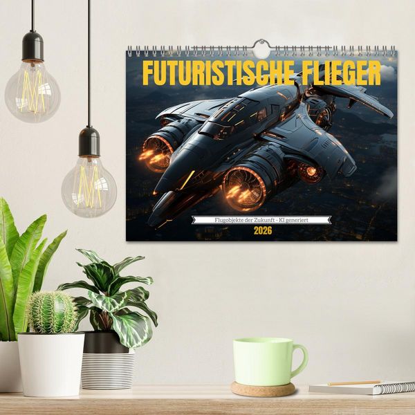 Produktbild: Futuristische Flieger (Wandkalender 2026 DIN A4 quer), CALVENDO Monatskalender
