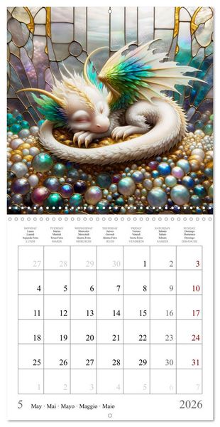 Produktbild: De jolis b&eacute;b&eacute;s dragons (Calendrier mural carr&eacute; 2026 30x30 cm) Calendrier double avec une page pour vos prises de notes