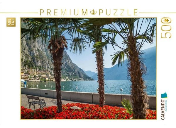 CALVENDO Puzzle GARDASEE Prächtige Uferpromenade in Limone sul Garda | 500 Teile Lege-Größe 48 × 36 cm Foto-Puzzle für Erwachsene