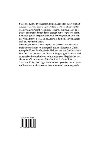 Produktbild: Staat und Kultur bei Hegel