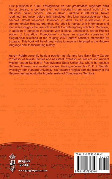 Produktbild: Samuel David Luzzatto, Prolegomena to a Grammar of the Hebrew Language