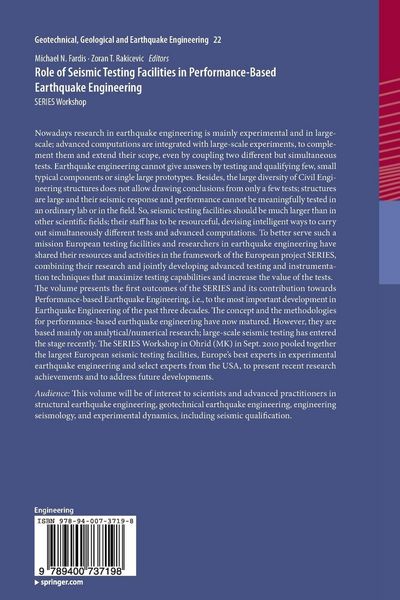 Produktbild: Role of Seismic Testing Facilities in Performance-Based Earthquake Engineering