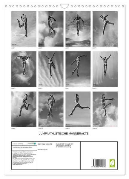 Produktbild: JUMP! ATHLETISCHE M&Auml;NNERAKTE (Wandkalender 2026 DIN A3 hoch), CALVENDO Monatskalender