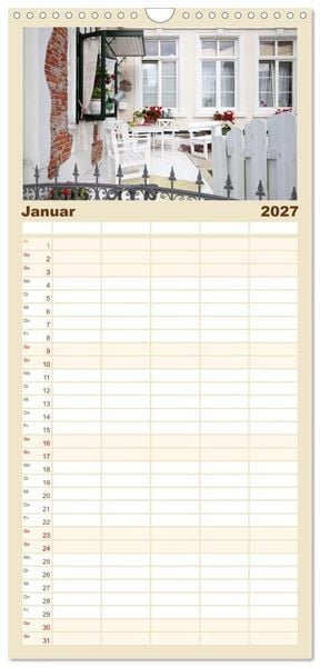Produktbild: Familienplaner 2027 - Borkum - Momente einer Reise mit 5 Spalten (Wandkalender, 21 x 45 cm) CALVENDO