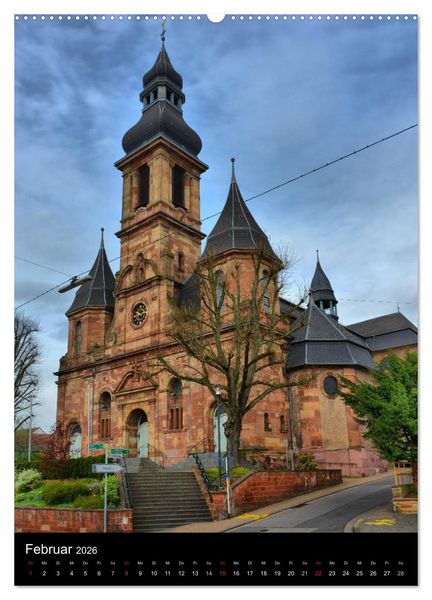 Produktbild: Sa(ar)krale Baukunst - Kirchenarchitektur im Saarland (Wandkalender 2026 DIN A2 hoch), CALVENDO Monatskalender