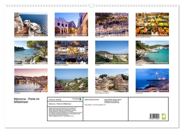 Produktbild: Menorca - Perle im MIttelmeer (Wandkalender 2027 DIN A2 quer), CALVENDO Monatskalender
