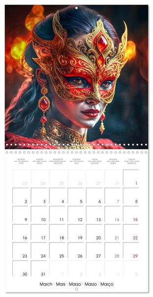 Produktbild: Masks from the realm of fantasy (Wall Calendar 2026 12 &times; 12 Inch) CALVENDO 12 Month Wall Calendar