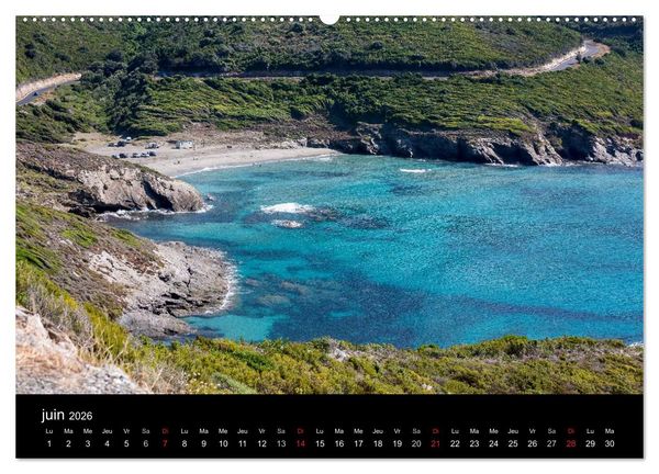 Produktbild: Les plus belles plages de Corse (Calendrier mural 2026 DIN A2 vertical) calendrier de bureau