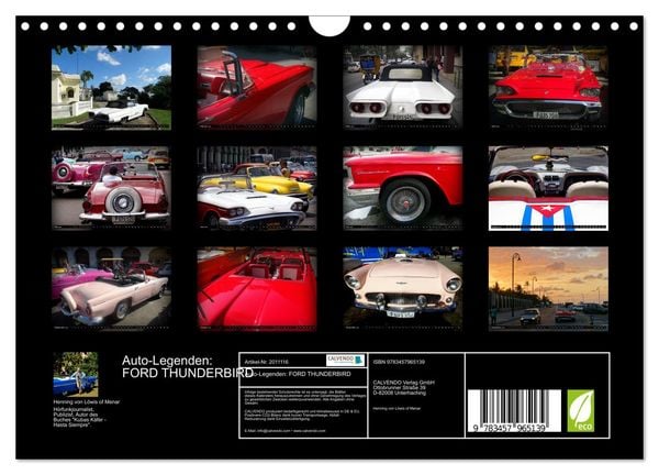 Produktbild: Auto-Legenden: FORD THUNDERBIRD (Wandkalender 2026 DIN A4 quer), CALVENDO Monatskalender