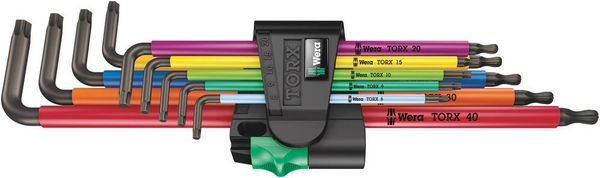 Wera 967/9 TX XL Innen-TORX Winkelschraubendreher-Set T 8, T 9, T 10, T 15, T 20, T 25, T 27, T 30, T 40 9teilig