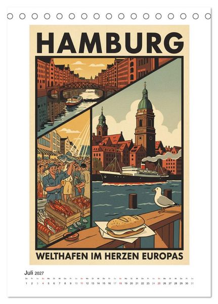 Produktbild: Sehnsucht Deutschland &ndash; Die Mid-Century Collection (Tischkalender 2027 DIN A5 hoch), CALVENDO Monatskalender