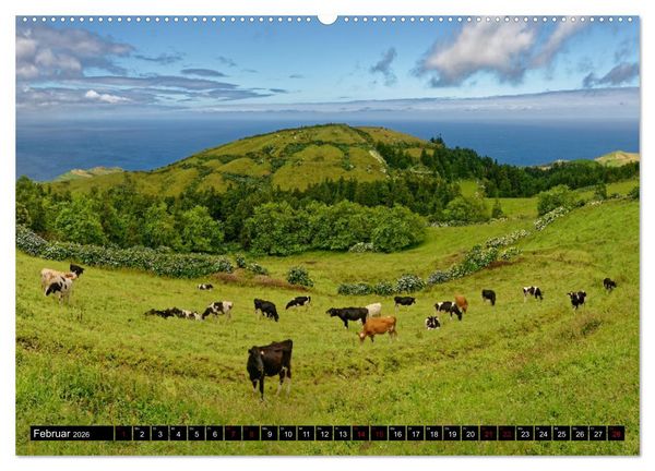 Produktbild: Sao Miguel Azoren - Vulkanisch gepr&auml;gte Trauminsel im Atlantik (hochwertiger Premium Wandkalender 2026 DIN A2 quer), Kunstdruck in Hochglanz