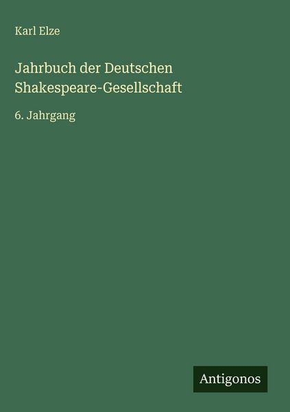 Produktbild: Jahrbuch der Deutschen Shakespeare-Gesellschaft