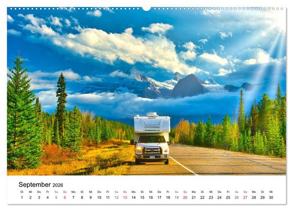 Produktbild: KANADA Mit dem Camper quer durch die Rockies (Wandkalender 2026 DIN A2 quer), CALVENDO Monatskalender