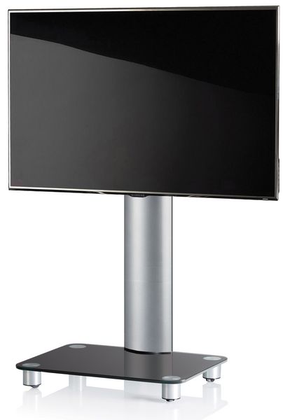 Produktbild: TV Standfu&szlig; Glas Fernseh Rollen St&auml;nder Fu&szlig; Tosal