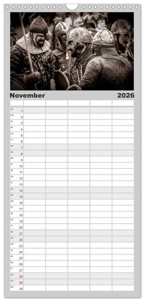 Produktbild: Familienplaner 2026 - Wikinger und Krieger mit 5 Spalten (Wandkalender, 21 x 45 cm) CALVENDO
