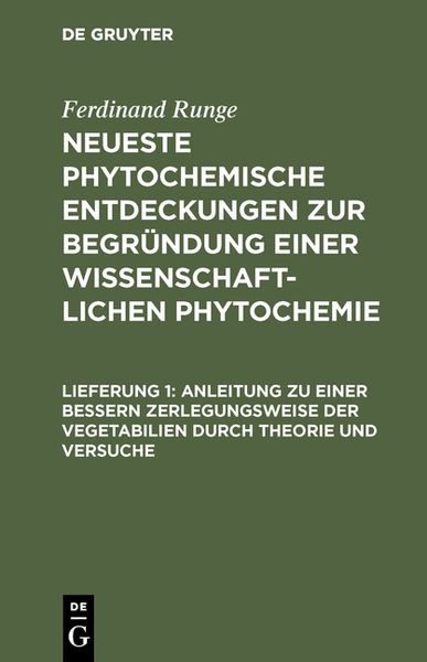 Produktbild: Anleitung zu einer bessern Zerlegungsweise der Vegetabilien durch Theorie und Versuche