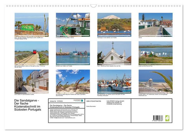 Produktbild: Die Sandalgarve - Der flache K&uuml;stenabschnitt im S&uuml;dosten Portugals (Wandkalender 2026 DIN A2 quer), CALVENDO Monatskalender