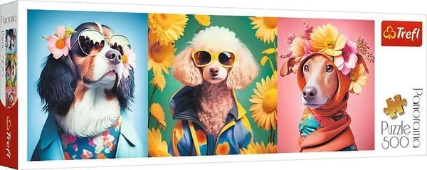 Produktbild: Puzzle 500 Panorama Hunde Fashion Week
