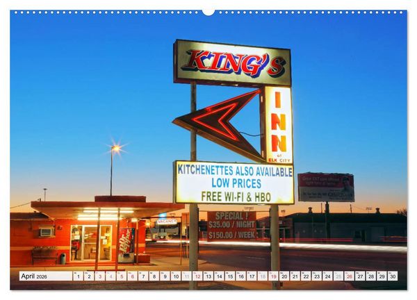Produktbild: American Motels - Nostalgie mit Neon (Wandkalender 2026 DIN A2 quer), CALVENDO Monatskalender
