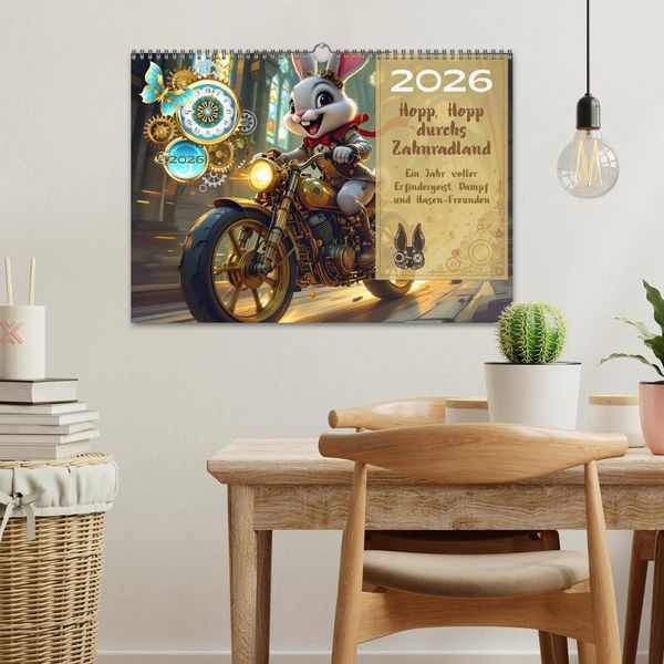 Produktbild: Hopp, Hopp durchs Zahnradland (Wandkalender 2026 DIN A3 quer), CALVENDO Monatskalender