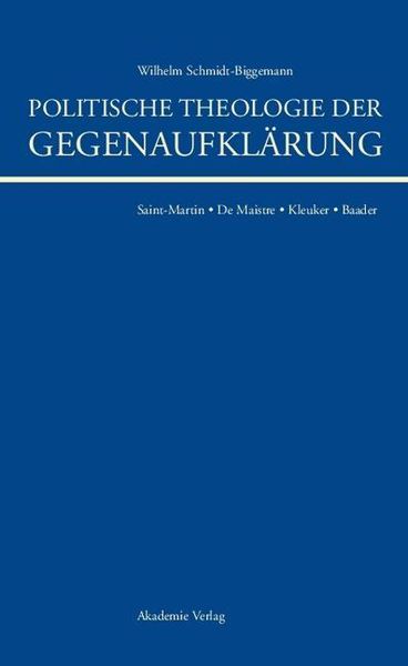 Produktbild: Politische Theologie der Gegenaufkl&auml;rung