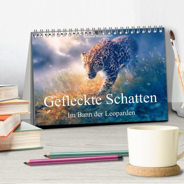 Produktbild: Gefleckte Schatten - Im Bann der Leoparden (Tischkalender 2027 DIN A5 quer), CALVENDO Monatskalender