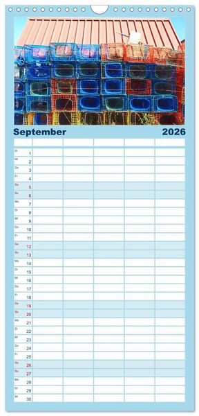 Produktbild: Familienplaner 2026 - Fischkunst und Fischergl&uuml;ck mit 5 Spalten (Wandkalender, 21 x 45 cm) CALVENDO