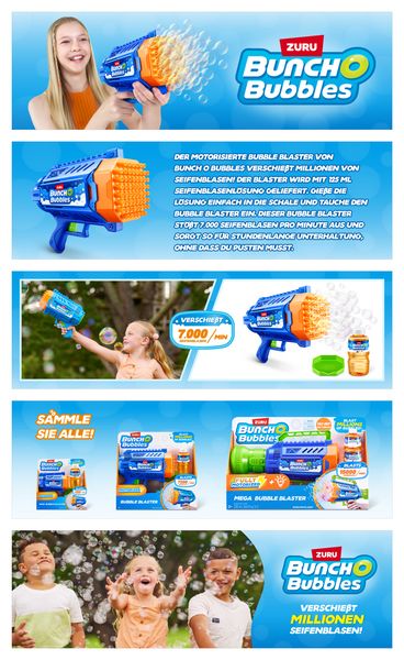 Produktbild: Bunch O Bubbles - Motorisierter Medium Bubble Blaster Seifenblasen Maschine